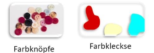 Farbknöpfe und Farbkleckse Farbknöpfe und Farbkleckse