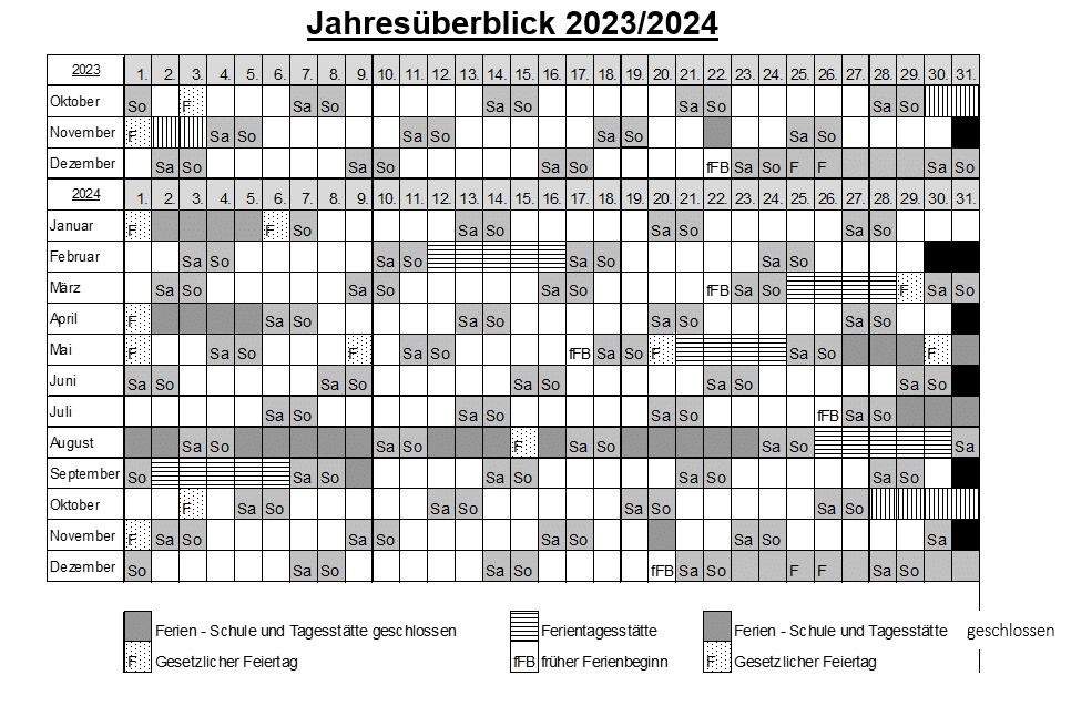 Ferienkalender Obernau 2023 2024