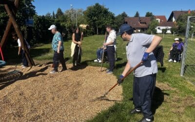 Gartenarbeiten und Eisessen