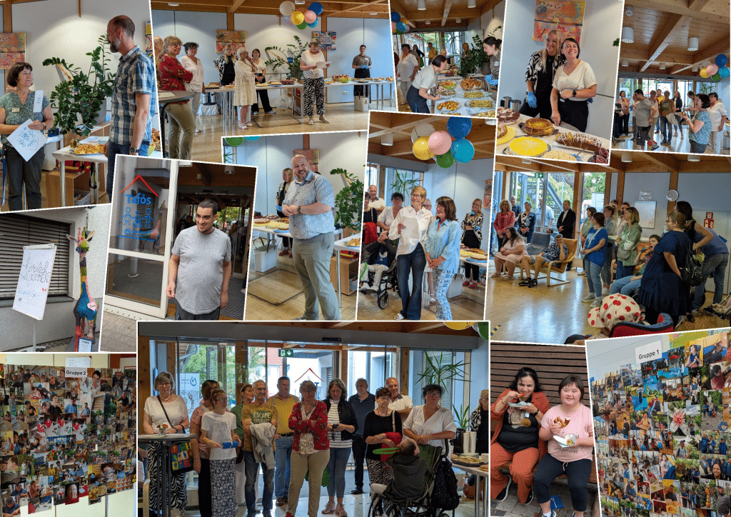 Collage 1 mit Bildern vom Jubiläum der Tagesförderstätte