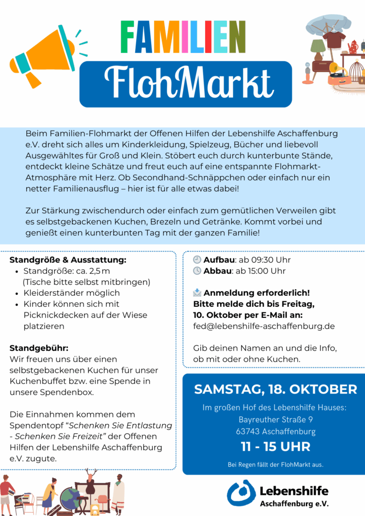Plakat zum Familien-Flohmarkt der Offenen Hilfen