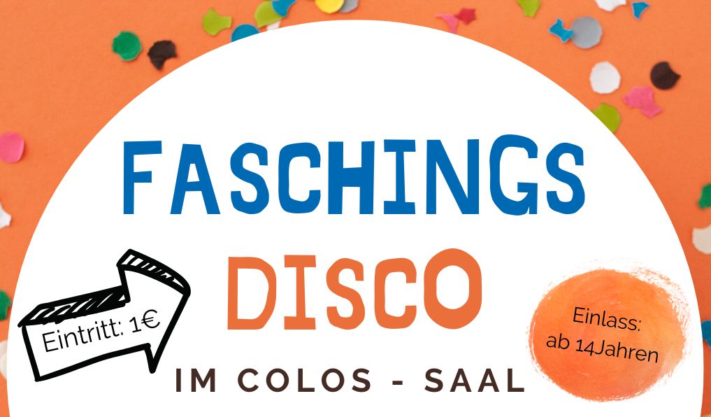 Einladung zur Faschingsdisco am 8.2.2026, Titelbild