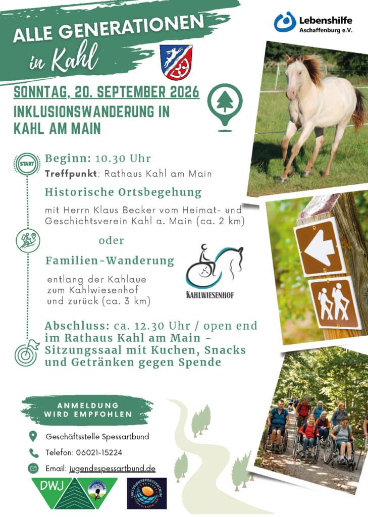 Plakat Inklusionswanderung Kahl am Main