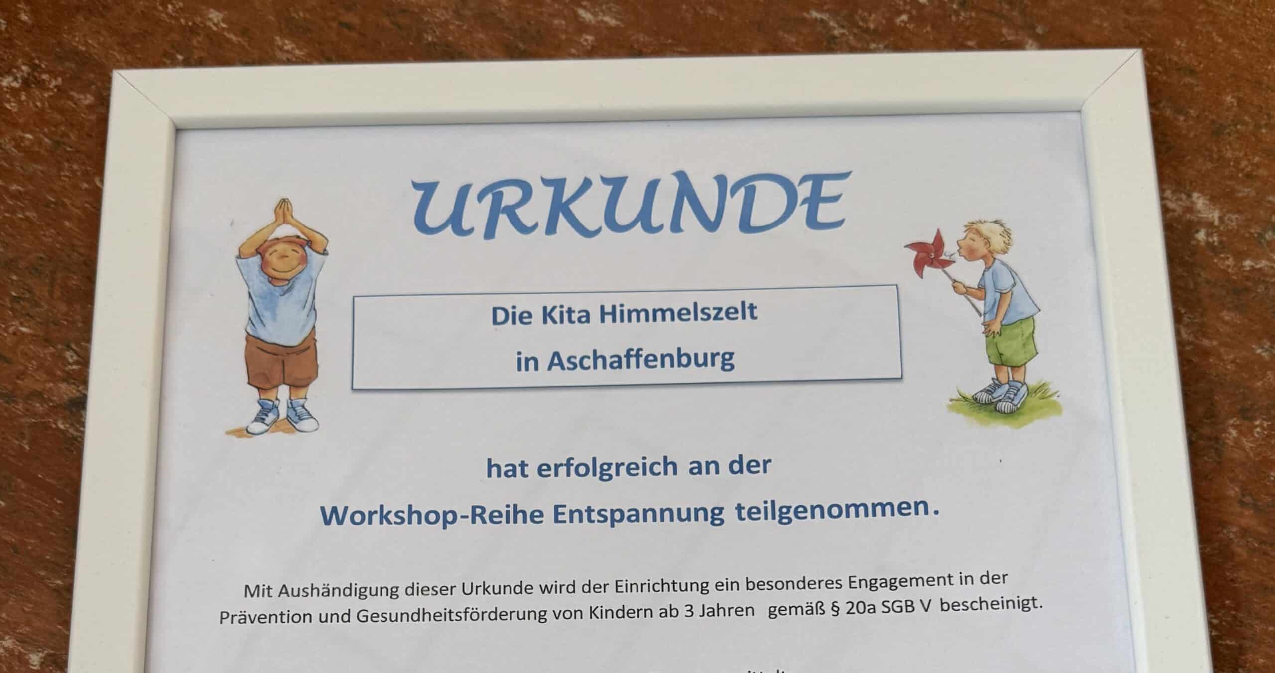 Urkunde Entspannungsworkshop Titel