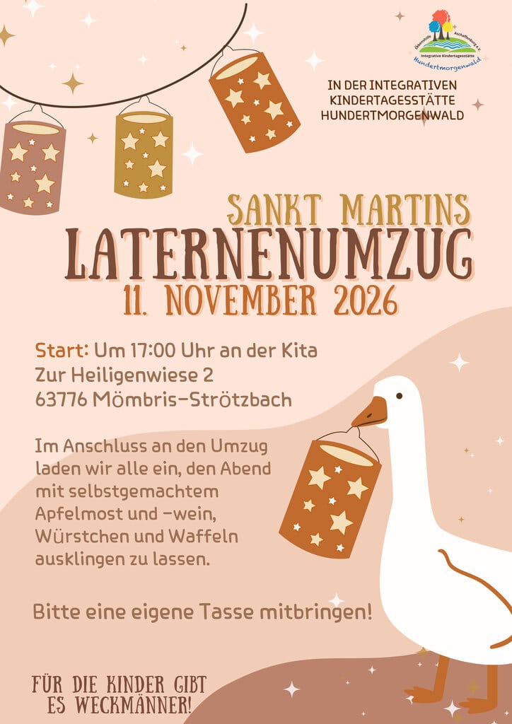 Einladung zum Laternenumzug in der IKT Hundertmorgenwald 2026