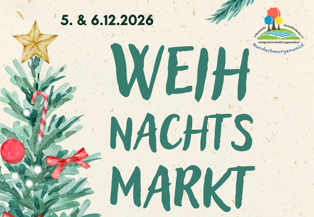 Einladung zum Stand der IKT Hundertmorgenwald auf dem Weihnachtsmarkt Mömbris 2026, Titel