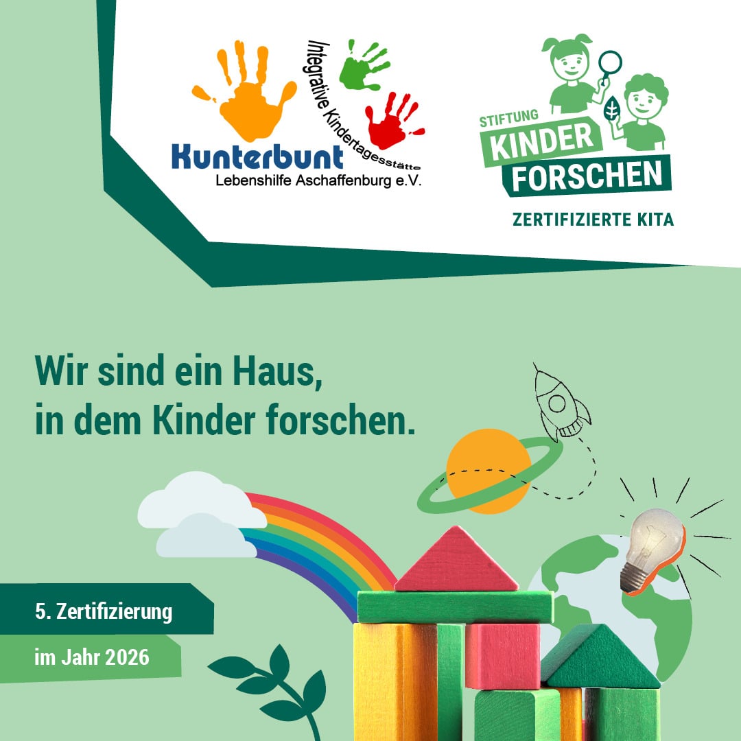 Logo der Stiftung "Kinder forschen" mit Zertifizierung 2026 Logo der Stiftung "Kinder forschen" mit Zertifizierung 2026
